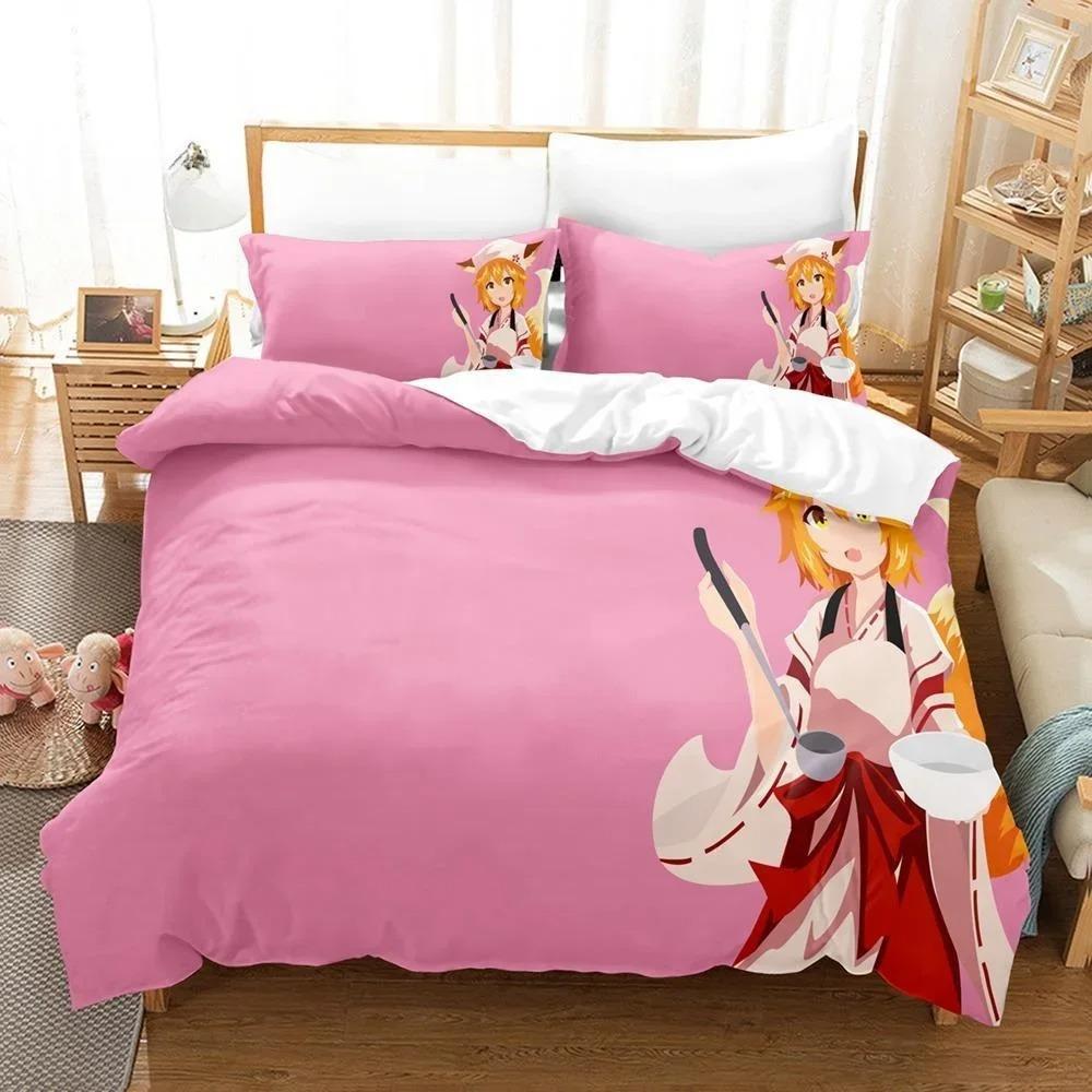 3D Print Anime The Helpful Fox Senko San Bedding Set Single Twin Full Queen King Size Bed Set Adult Kid Bedroom Duvet cover Sets
