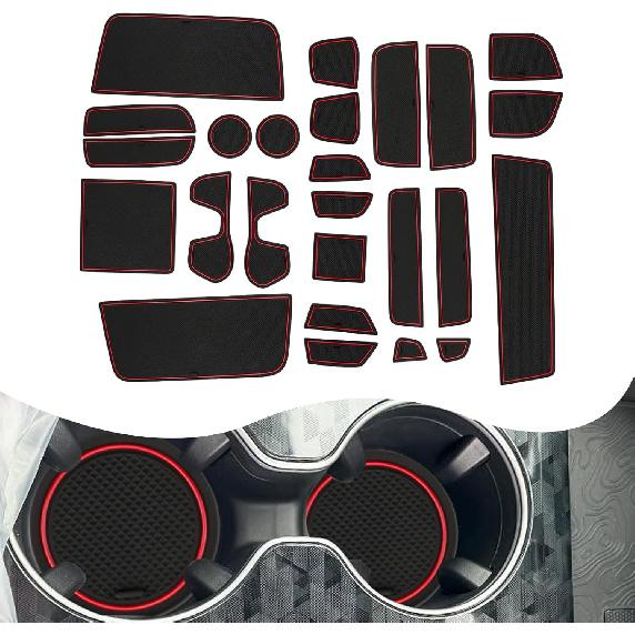 YEE PIN for Kia Seltos Center Console Liner Door Gate Slot Mats Door Mats Fit for 2021-2024 2025 Kia Seltos 2026 Accessories LX/S/EX/Nightfall