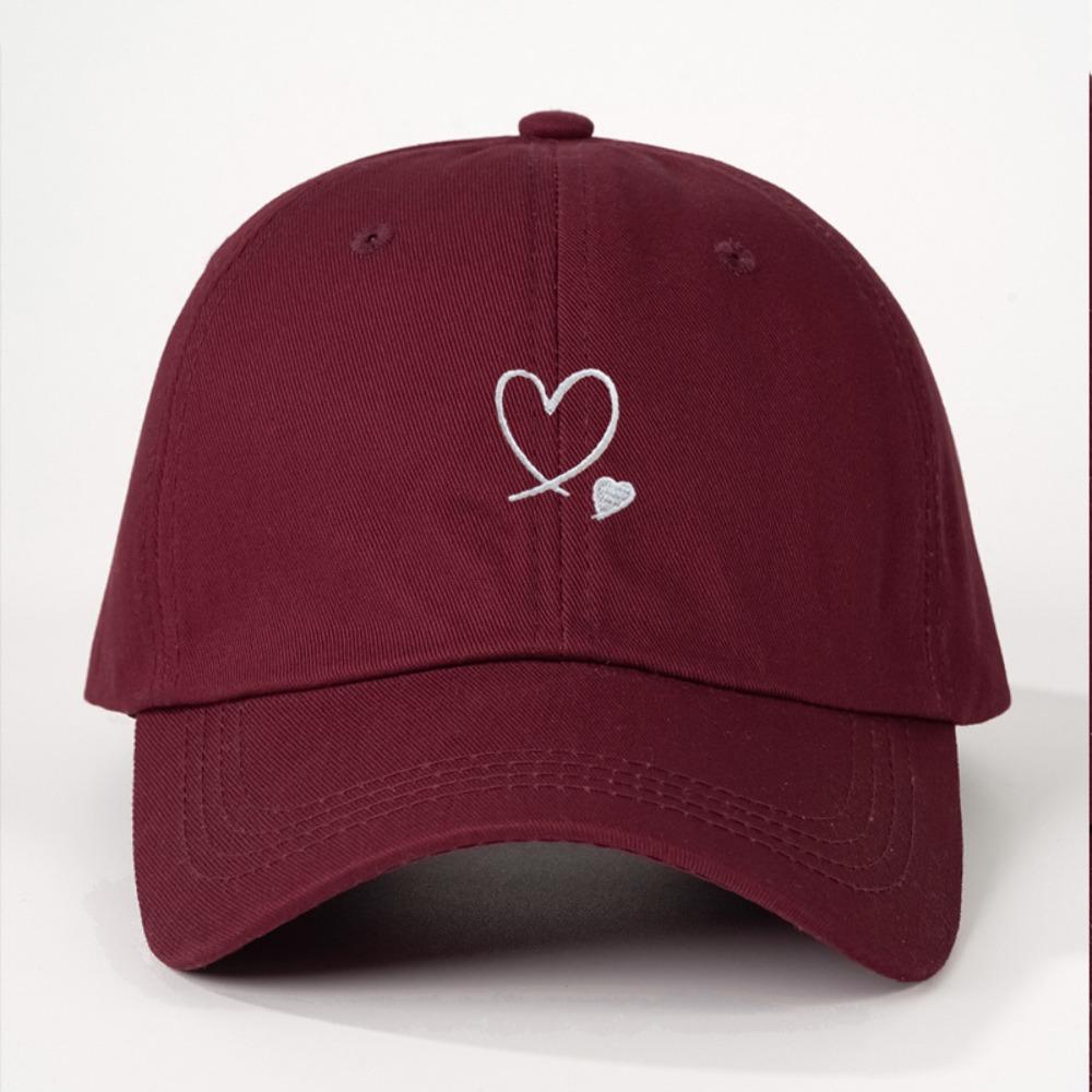Heart Embroidered Baseball Cap UV Protection Hip Hop Hat Fashion Sun Hat  Outdoor