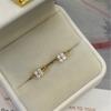 Orecchini a Bottone Fiori in Zirconia placcati Oro 18K Argento Sterling 925 per Donna Gioielli Esclusivi Francesi per Feste Regalo