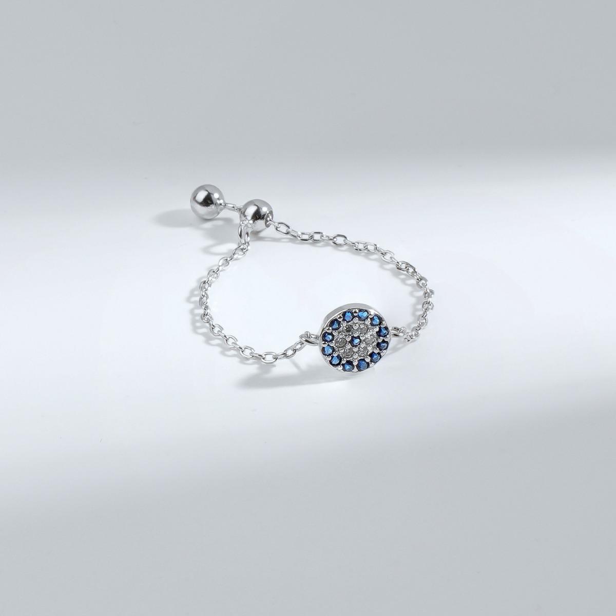 

Кольцо с микроинкрустацией из стерлингового серебра 925 пробы с круглым бриллиантом Blue Eye, модное, креативное, универсальное, стильное, серебряное ювелирное изделие для поездок на работу adjustable