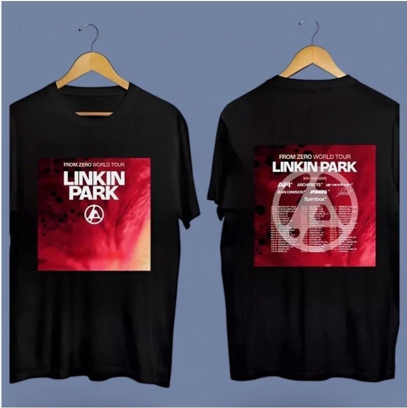 Li-nk Park From Zero World Tour Casual Retro Brand Retro T-Shirt Cotton T-Shirt Unisex Summer Short Sleeve Fashion Top