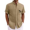 Men's Vintage Button Down Bowling Shirts Short Sleeve Summer Beach Shirt