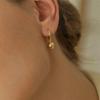 Gold Titanium Steel Bead Earrings for Women - Simple, Fashionable European and American Style, Everyday Ear Cuffs and Earrings with a High-End Feel