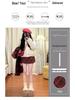 Red Plaid Women's High-Waist A-Line Skirt, Stylish Petite Woolen Skirt for Spring/Autumn 2026.