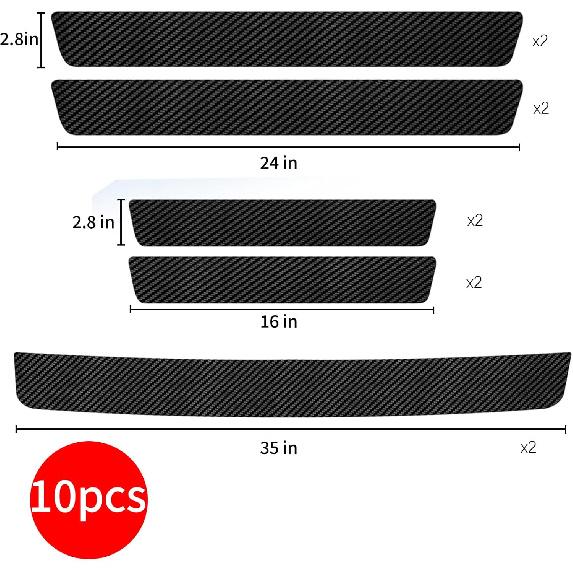 Door Sill Protector, Carbon Fiber Texture Waterproof Scratch Resistant Car Door Protector, Enhances Vehicle Aesthetics, Car Door Sills And Car Trim,