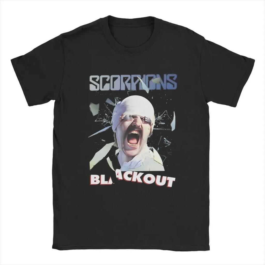 Men Scorpions Rock Band T Shirt Music Concert Tour Pure Cotton Merchandise Fashion Short Sleeve Crewneck Tee Unique TShirt