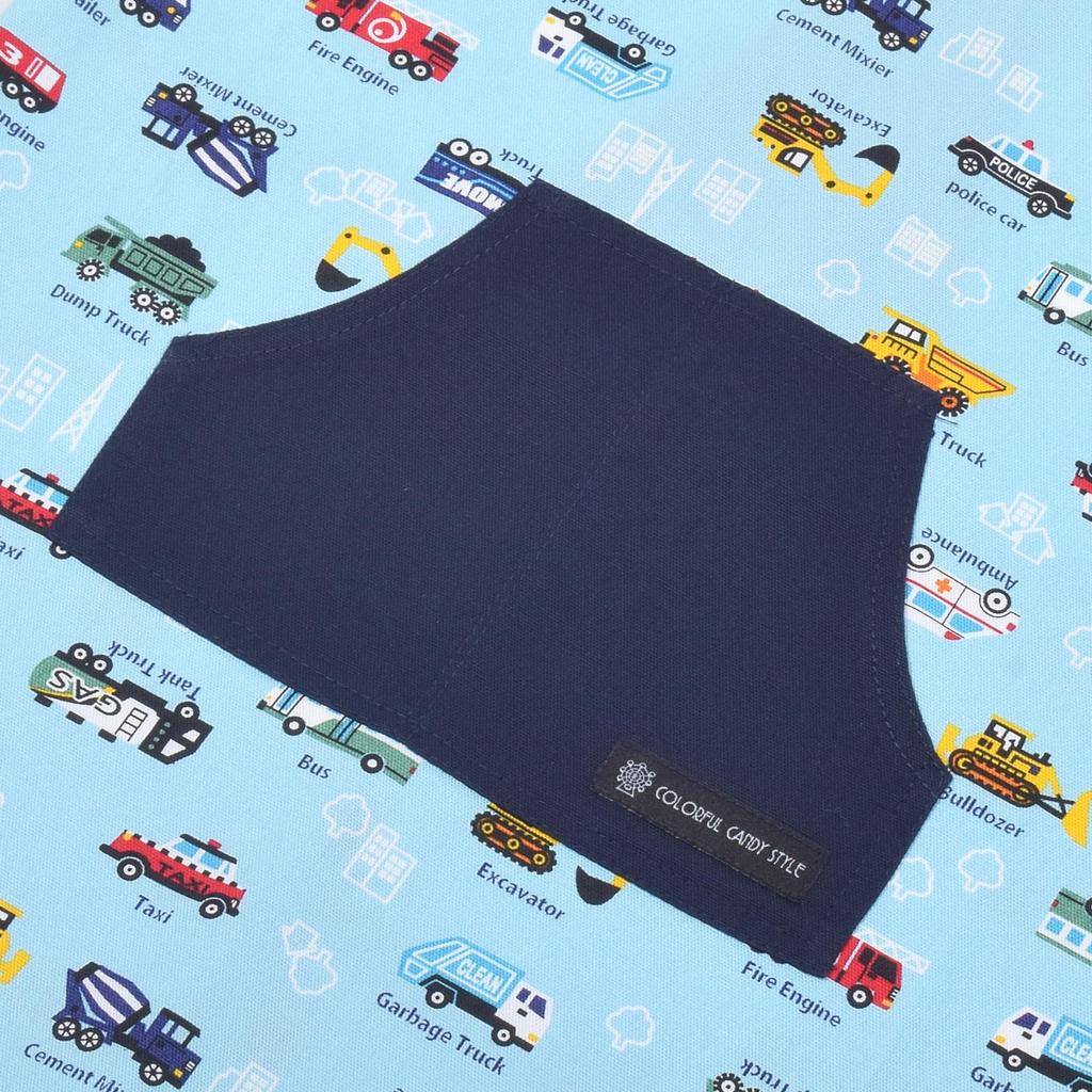 COLORFUL CANDY STYLE Back Cross Kids Apron Full Throttle Working Vehicle Set for For Triangle Scarf Kids For Elementary School Elementary School