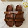 ZA2025 Women's Black One-Strap Backless Breathable Round Toe Flat Sandals