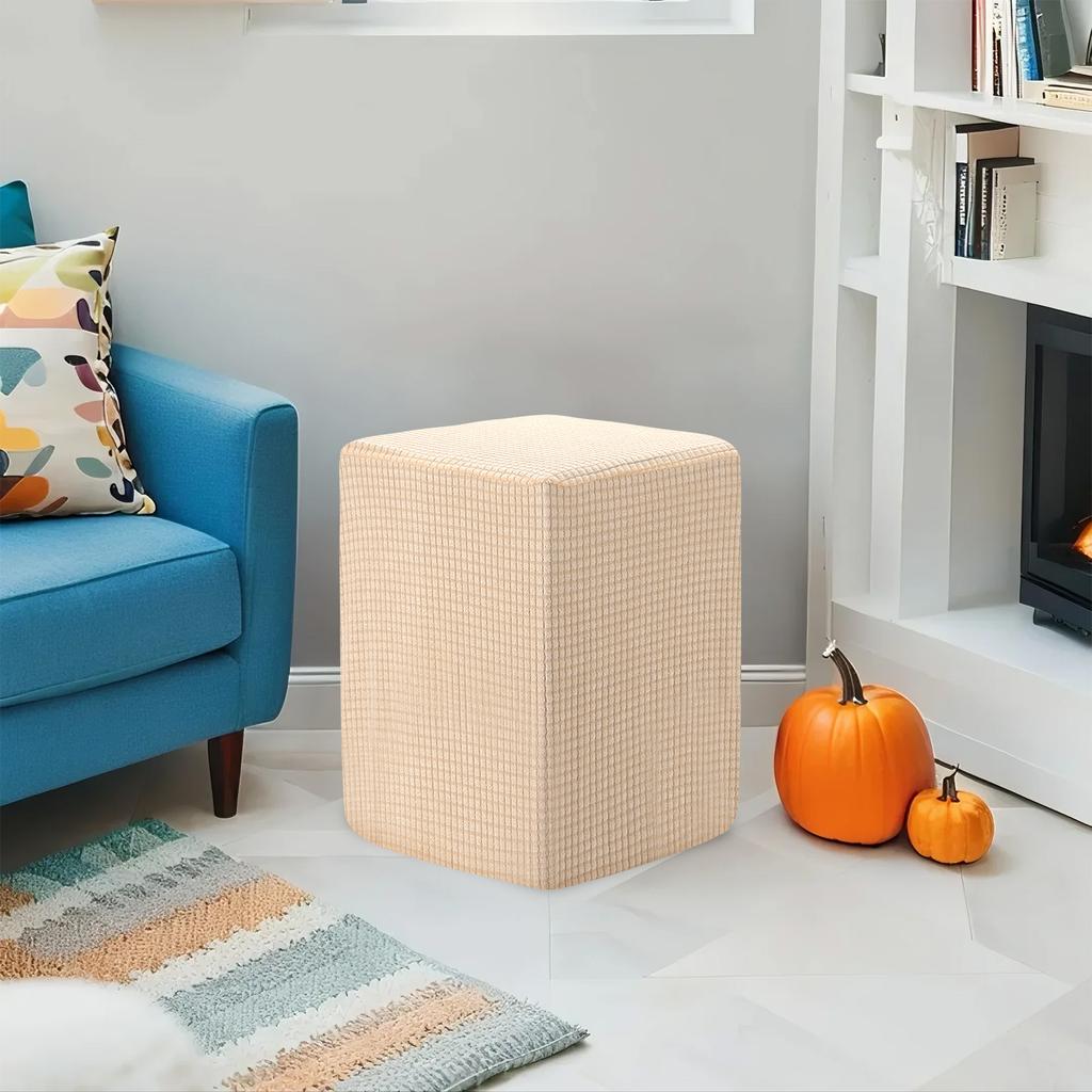 Quadratische Hockerhülle 36x25x32cm Dehnbare Hockerbezüge Elastischer Hocker Fußhocker Schutzbezug für Wohnzimmer Schlafzimmer