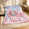 Schlafender Elefant Mondkoralle Fleece-Decke Personalisierte Namensdekoration