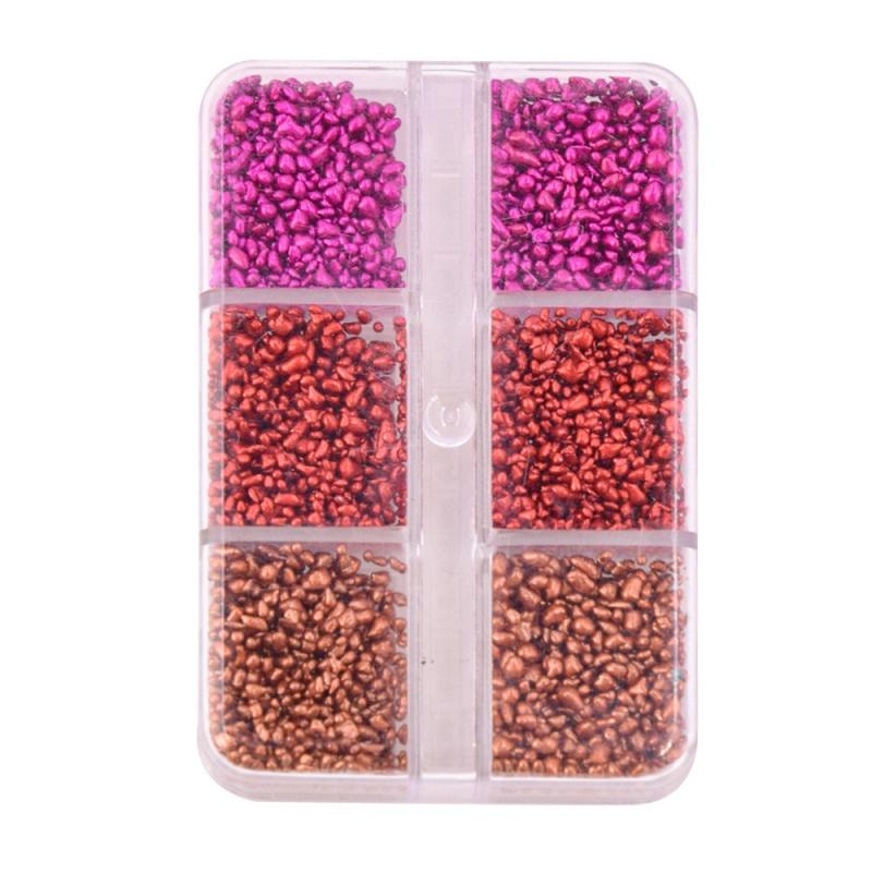 6-Grid Soft Pottery Rhinestone Boxed DIY Cobblestone Suit Nail Nail Jewelry Mixed