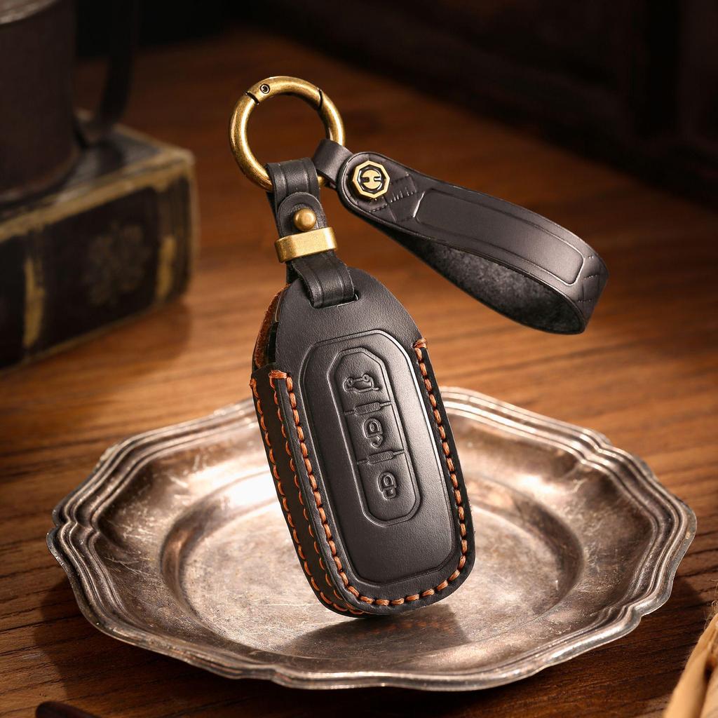 Premium Cowhide Key Cover for 2020 Jiangling Ford Yuhu - Unisex Full Protection