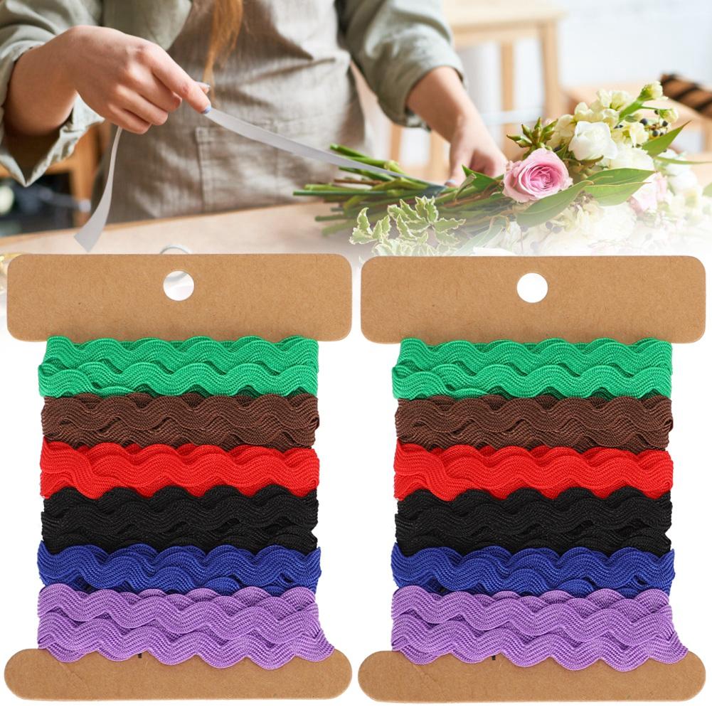 2Pcs Color Zigzag Ribbon DIY Hand Made Material Cloth Hair Accessories Sewing Decoration 8mm