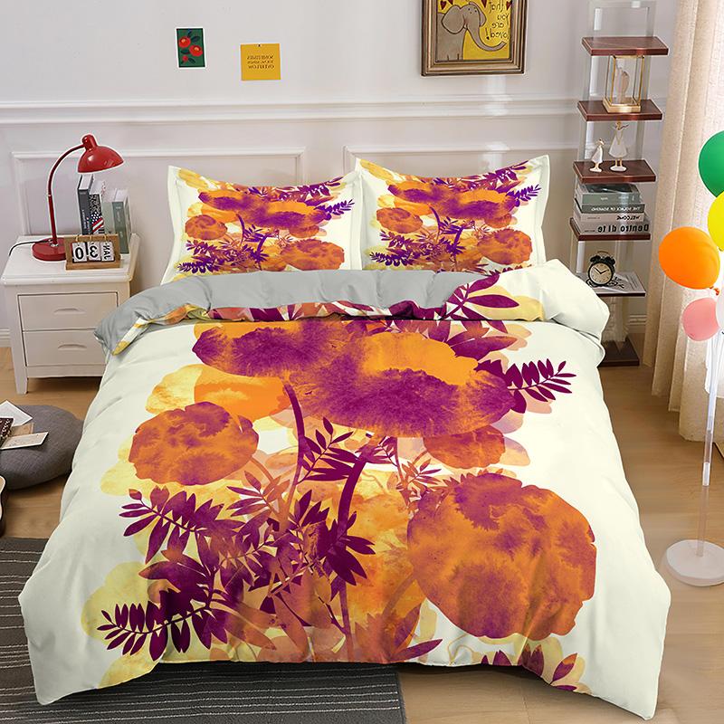 3D Bedding Set Fashion Duvet Cover Set Plant Pattern Home Textile Queen King Size Quilt Cover Pillowcase Bed Linen Drop Shipping