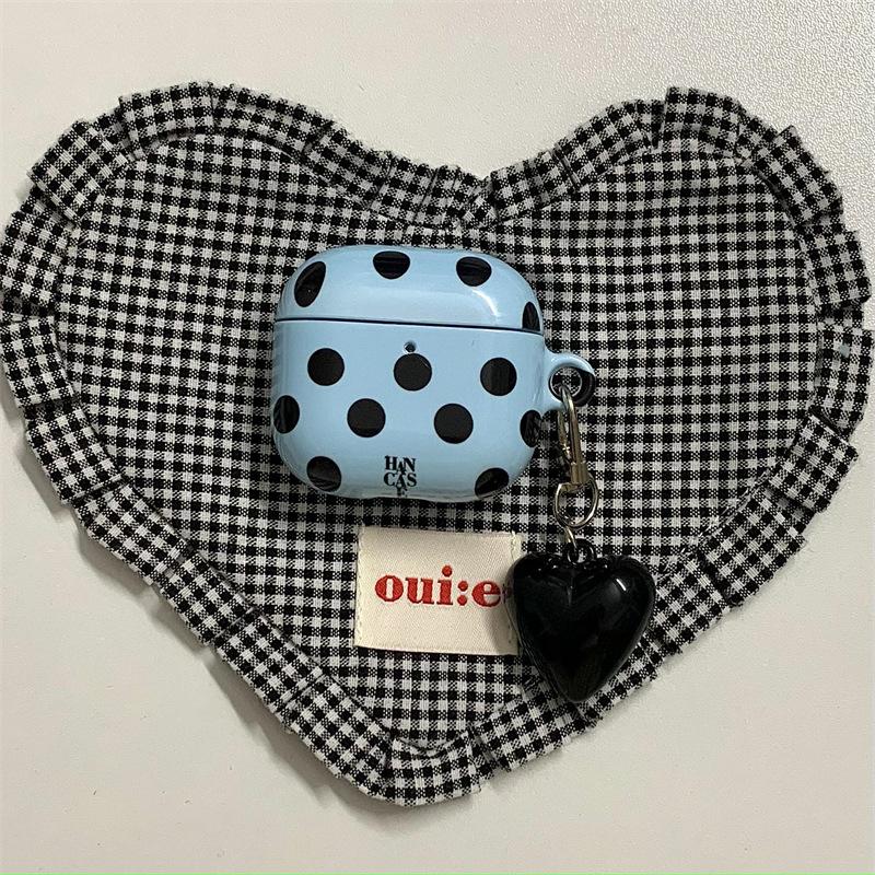 Ins Korean Polka Dot Love for AirPods 1 Generation Protective Case Second Generation 1 Generation Pro1 Apple Bluetooth Headset Case