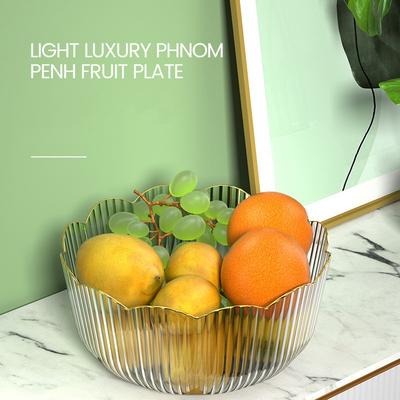 Multifunctional Large Capacity Fruit Basin Transparent Plastic Fruit Bowl Stackable Salad Bowl Living Room Storage Fruit Tray