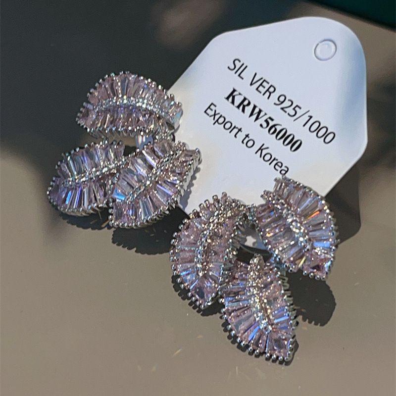 Luxury Zircon Leaf Stud Earrings: Elegant, Versatile, Micro-Paved, Super Shiny