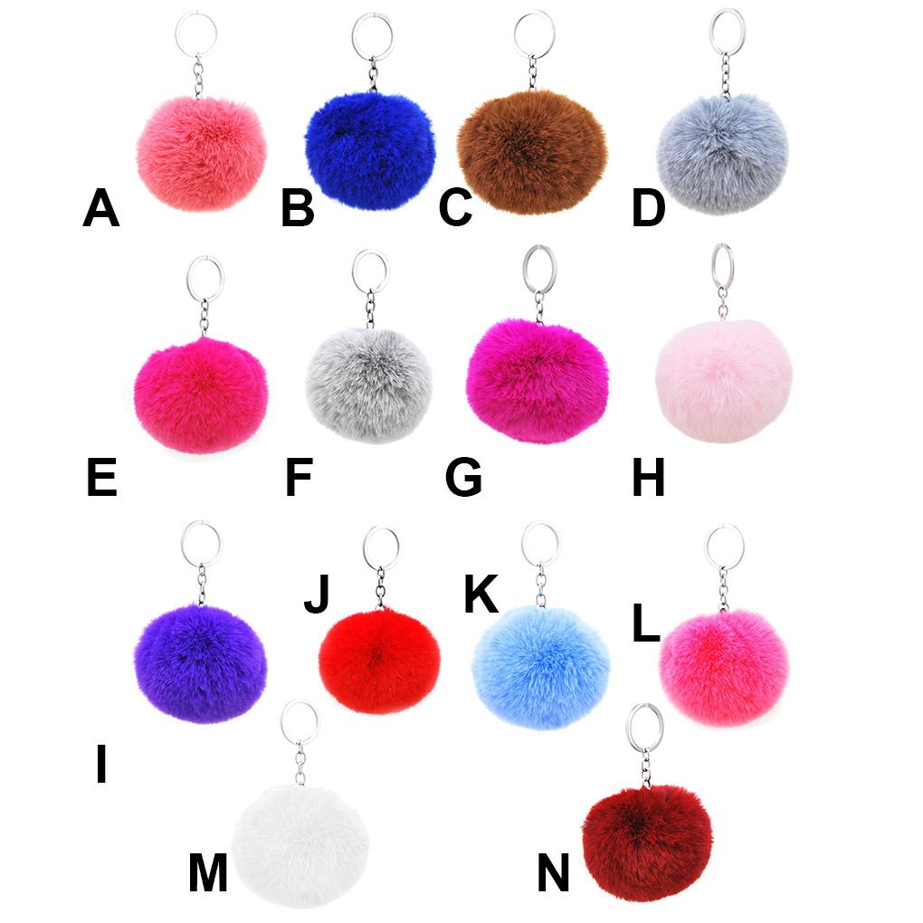 Pom Pom Keychain Plush Fashion Home Car Key Holder Portable Hanging Backpack Purse Pompom Tassels Keyrings Pendant