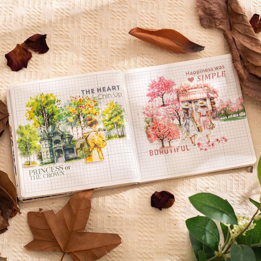 6*200cm 1 Roll Trees Forest Landscaping Tape Sticker Decorative Hand Account Diary Album Scrapbooking Craft Supplies