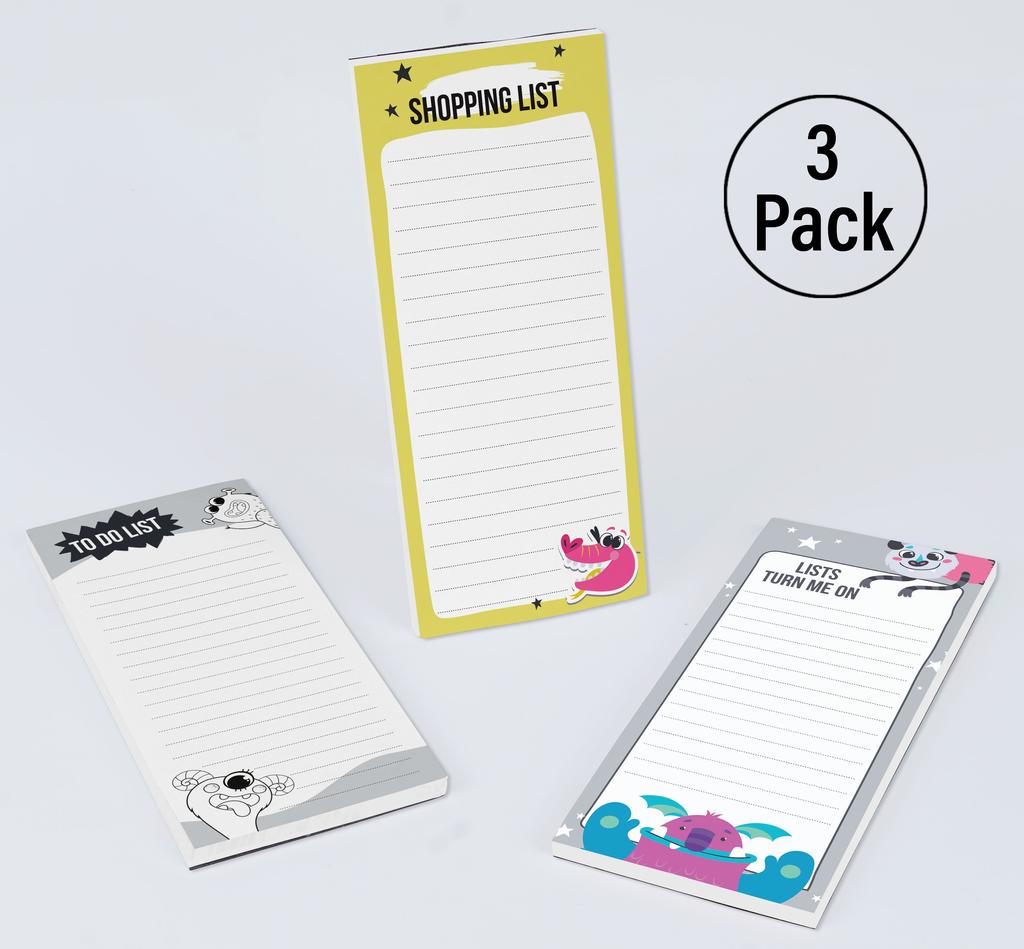 Inkdotpot Pack of 3 Magnetic Fridge To-Do List Notepads- Magnetic Memo Pads For Refrigerator-  (50 Sheets