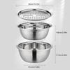 Multi Functional Stainless Steel Basin Mixing Bowl Set Grater Bowl Salad Maker Bowl Stainless Steel Drain Basket Rice Washing