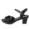 Black shoes women's new thick heel sandals women's summer fish mouth women's shoes sexy high heel sandals women