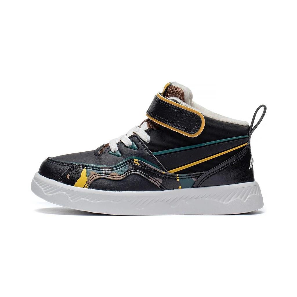 Li Ning Kids 937 Mid Fleece Comfortable Wear-Resistant Breathable Casual Shoes Kids Casual Shoes Black YKNS102-23