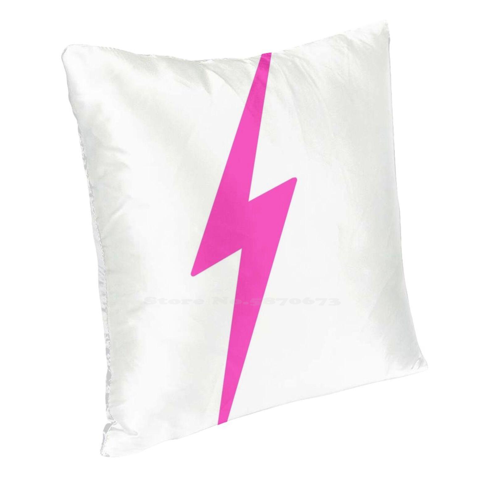 Pink Lightning Bolt Throw Cushion Pillow Cover Pillowcase Lightning Bolt Aviator Nation Preppy Cute Cheap Aesthetic Hot Pink Peach skin 18*18(CM)-1Pcs