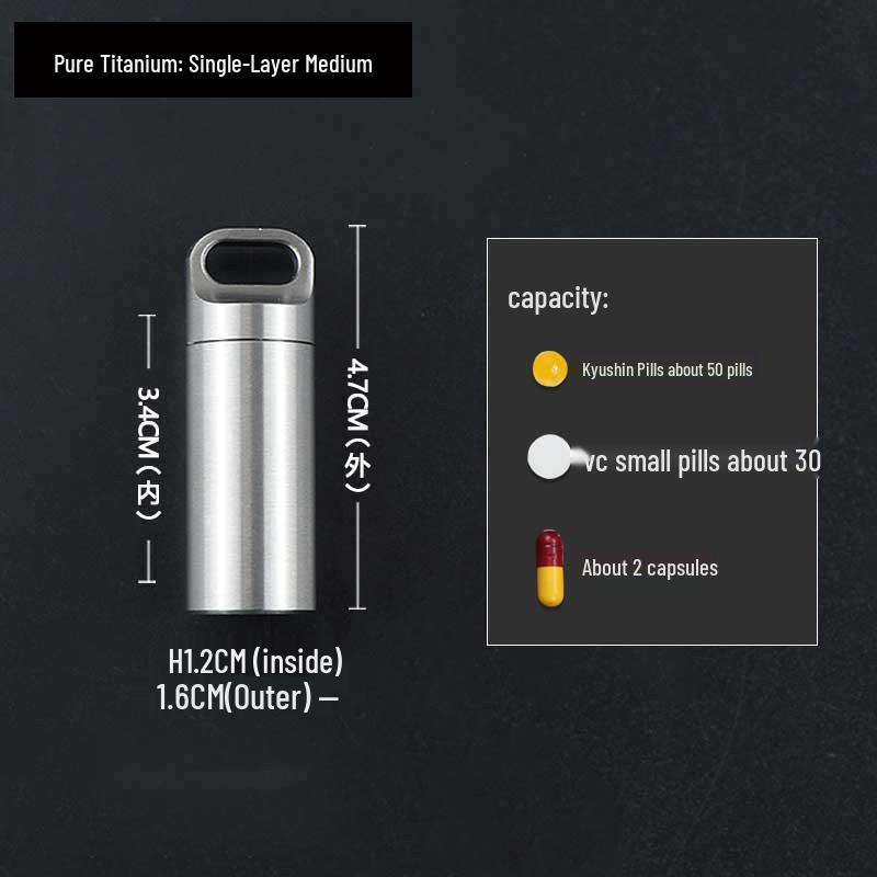 Waterproof Stainless Steel Mini Pill Box - Portable, Moisture-Proof Travel Medication Container