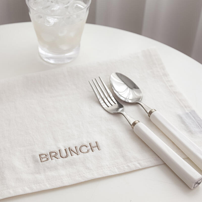 Emotional lettering embroidery kitchen cross linen napkin Clean