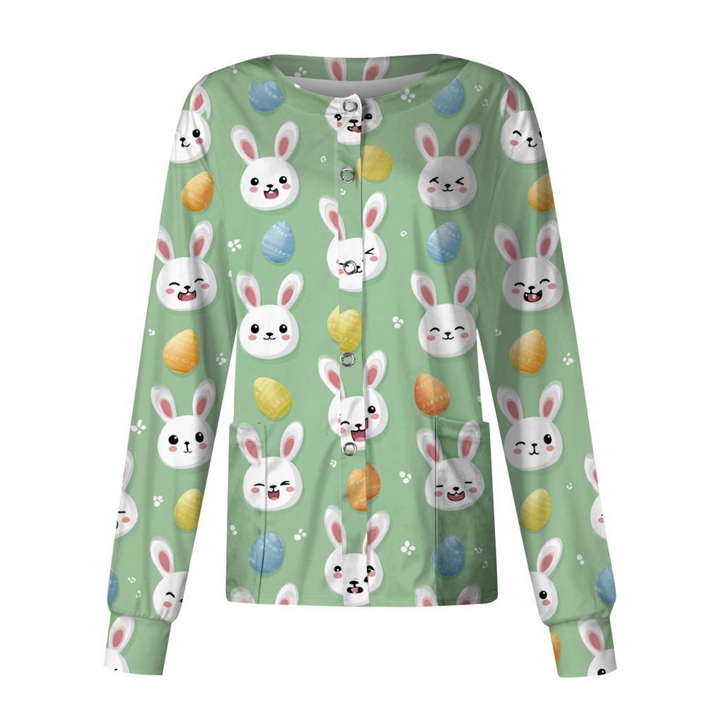 Women's Casual Long Sleeve Single Breasted Printed Dry- Top