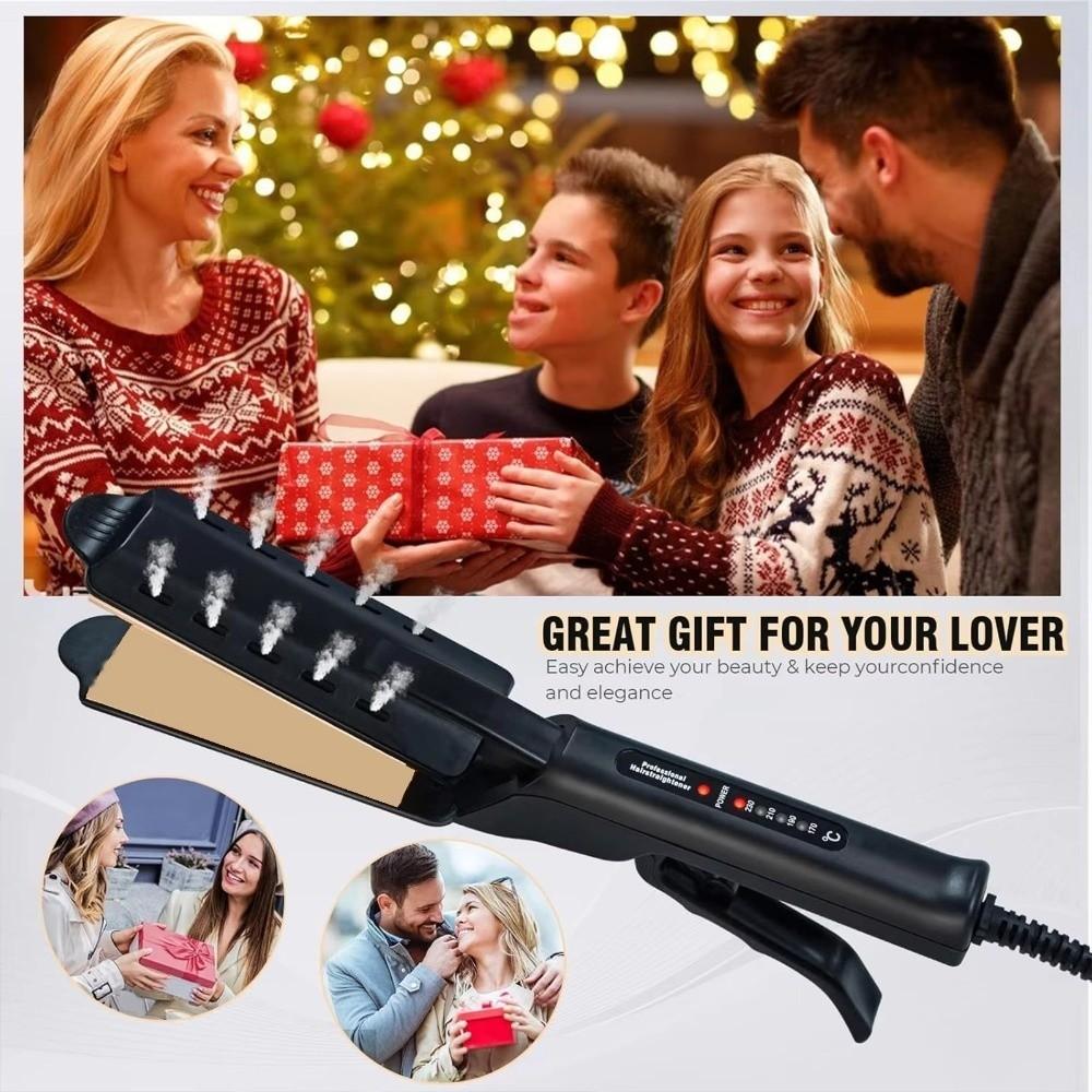 2 in 1 Flat Iron Wide Plate Straightening Iron Hair Styling Tools Professional Straightener  Travel