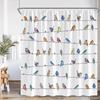 Colorful Bird Shower Curtain Green Leaves Birds On Tree Branch Bathroom Decorative Polyester Fabric Bath Curtains Set With Hooks