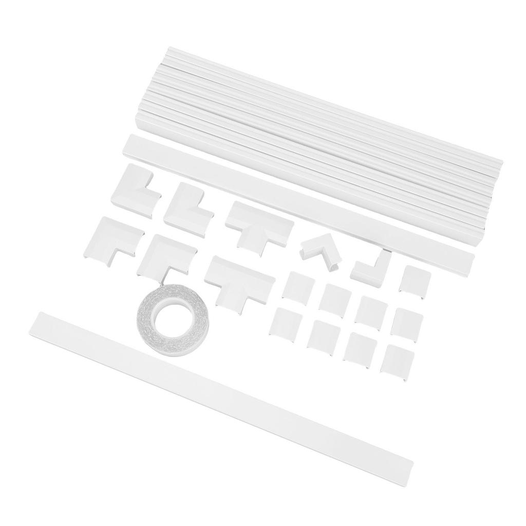 10pcs Cord Cover Kit, PAINTABLE Cable RACKAY TV Cable Hider Wall Kit, for 4-5 Ethernet or 5-6 Copper Wires Management, W25MMXH13MM, White