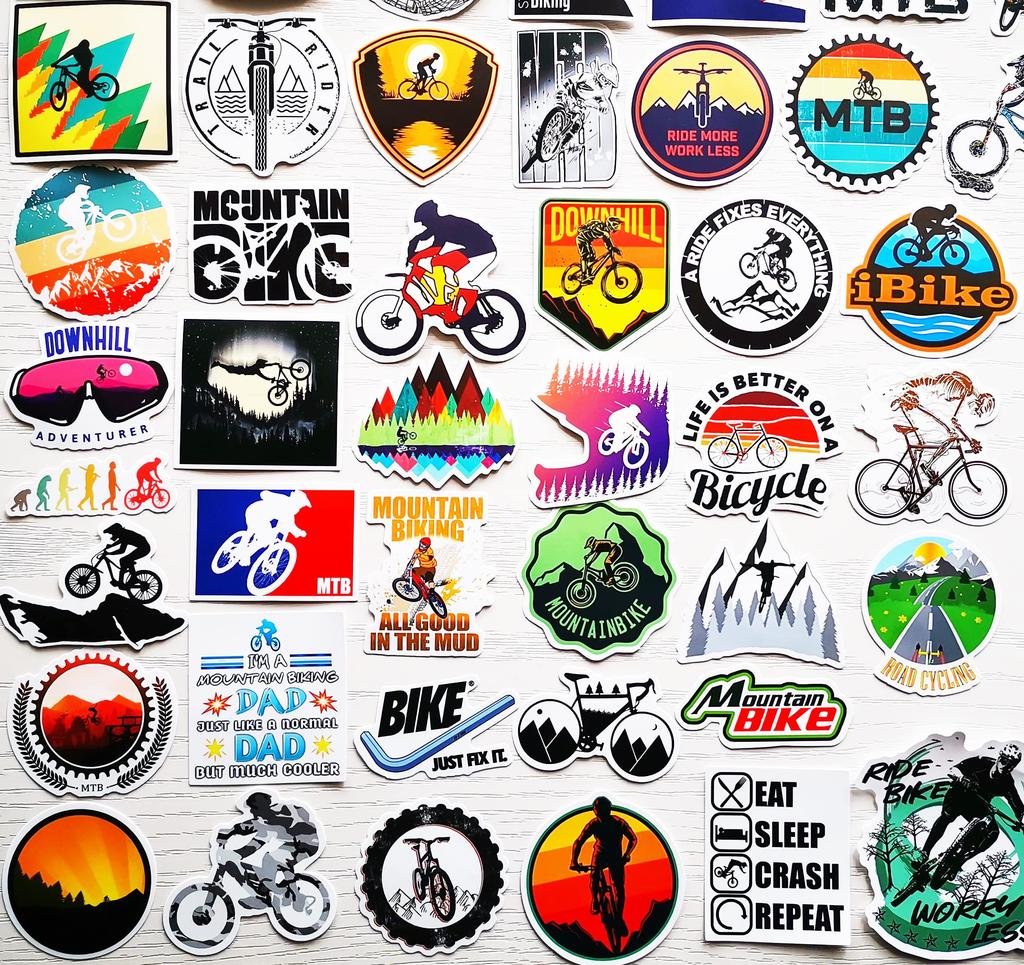 50 Stuks MTB Mountainbike Stickers Fietsstickers Racefiets