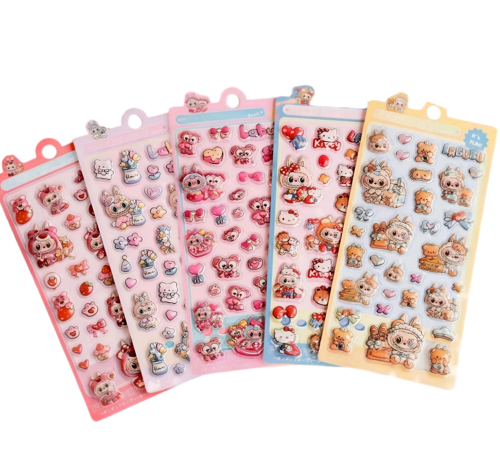 

Ninrikidy 5-Piece 3D Puffy Cute Stickers Decorative Craft Supplies for Phone Notebooks Journals Girls DIY