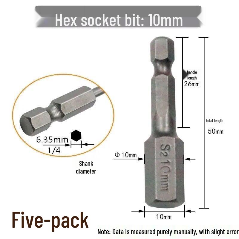Hex Bit Set for Drills: Super Hard S2 Industrial Extended Screwdriver and Wrench Bits