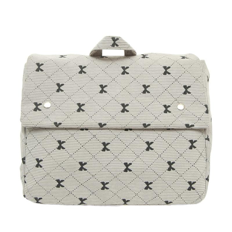 Vintage Corduroy Backpack Women's Bow Print Large Capacity Backpack