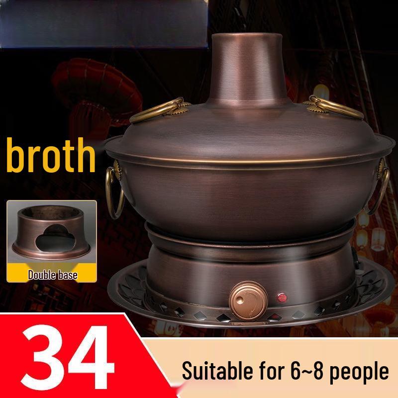

Old Beijing Dual-Use Electric & Charcoal Copper Hot Pot