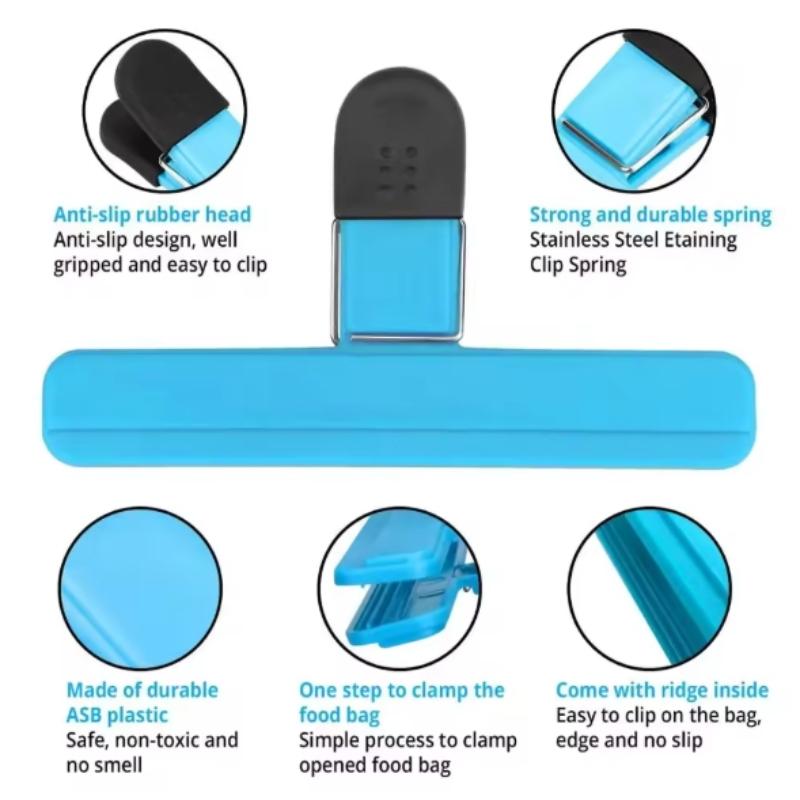 9PCSHot selling sealing clip for household snacks moisture-proof sealing clip simple plastic bag food grade plastic sealing clip