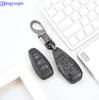 Jingyuqin Carbon Leather Car Key Case Cover for Ford Fiesta Focus Mondeo Ecosport Kuga Focus Procted Smart Key