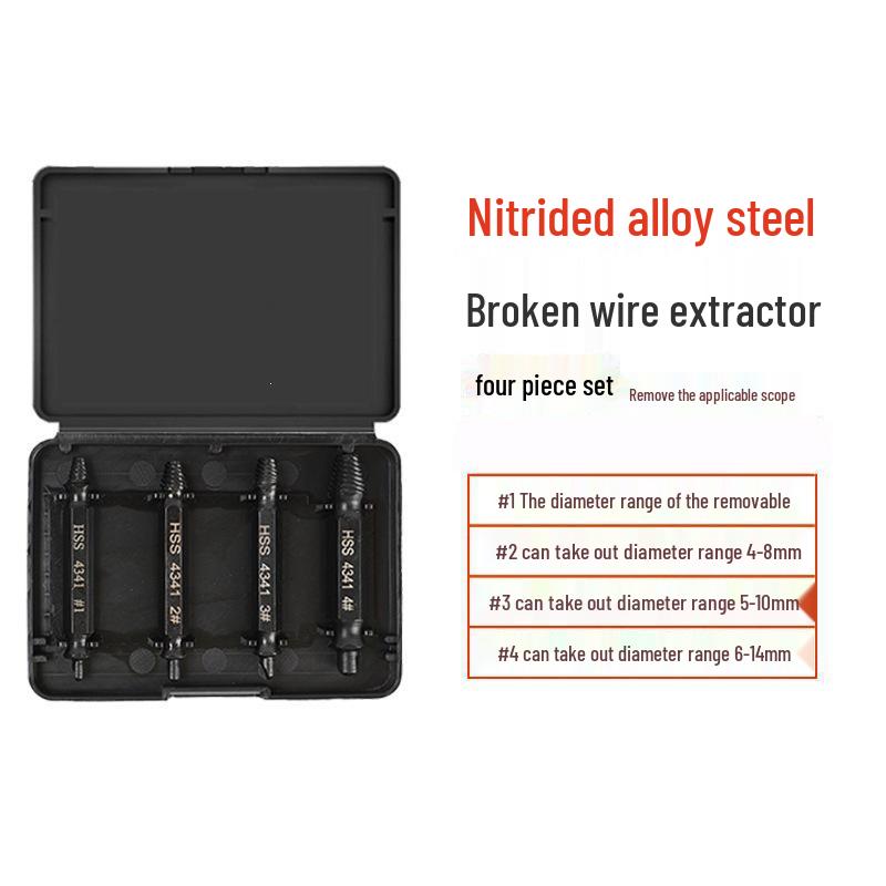 10-Piece Damaged Screw Extractor Set - Coarse & Fine Threads