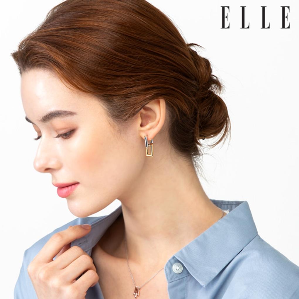 14K Combination One-Touch Earrings (Gold Pin) ELGPEE352