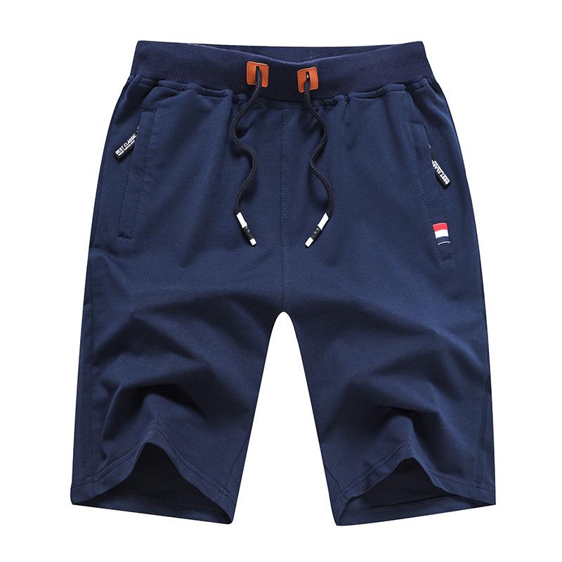 

Мужские повседневные летние хлопковые шорты: Легкая домашняя, спальная и спортивная одежда 2XL темно-синий