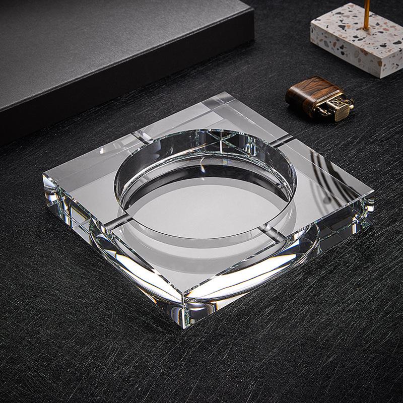 Customizable Drop-Resistant Crystal Cigar Ashtray for Living Room, Hotel, KTV