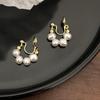 Pearl Mosquito Coil Disc Ear Clips: No-Pierce, Elegant French-Style Earrings for Women