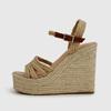 Fashion 2024 New design bohemian wedges platform peep toe sandals ankle strap high heel comfort casual shoes pumps rope sole