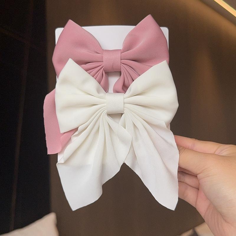 2PCS/Lot Solid Color Grosgrain Ribbon Hair Bows Boutique Hair Clip For Girls Hairgrips New Headwear Kids Hair Accessories Gift