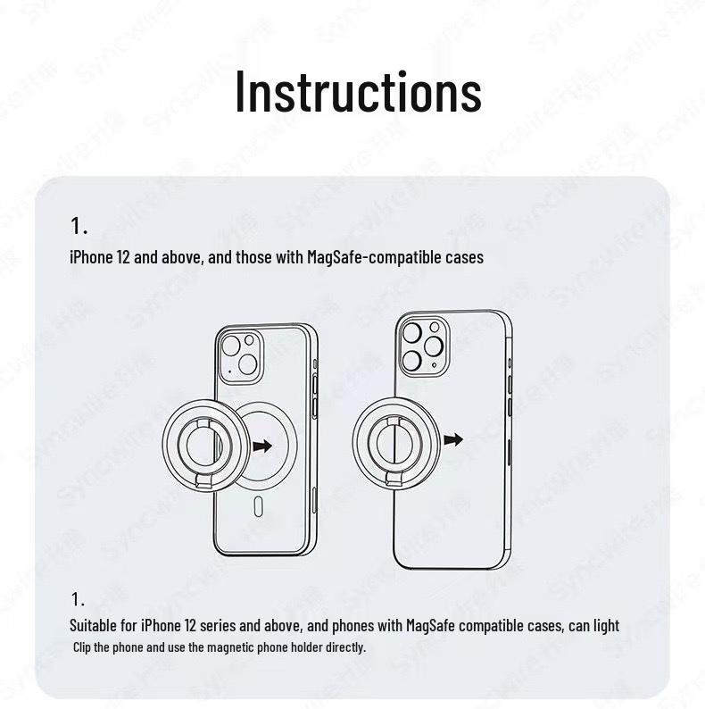 360° Rotating Double-Sided MagSafe Magnetic Phone Holder & Finger Ring Stand